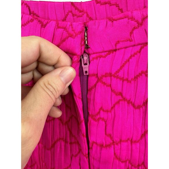 bruce oldfield Skirt Vintage Designer Pink Pattern Lined Wool Silk Blend Pencil - Picture 6 of 11